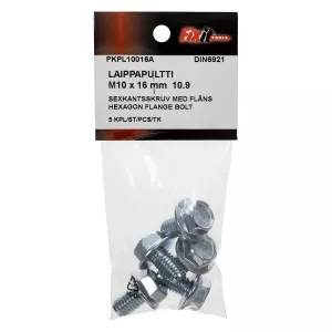 Sexkantsskruv Med Fläns M10X16Mm 10.9 5St Din6921