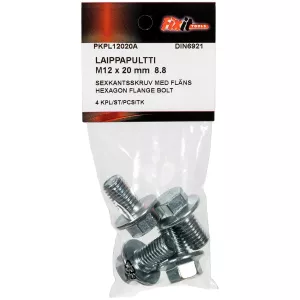 Sexkantsskruv Med Fläns M12X20Mm 8.8 4St Din6921