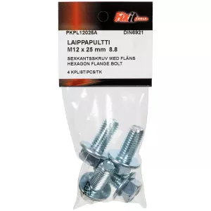 Sexkantsskruv Med Fläns M12X25Mm 8.8 4St Din6921
