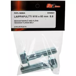 Sexkantsskruv Med Fläns M16X60Mm 8.8 2St Din6921
