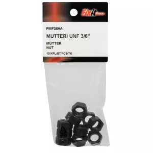Mutter Unf 3/8" 10St Obelagd