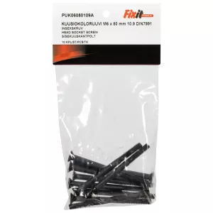 Insexskruv M6X80 10St Försänkt 10.9 Din7991