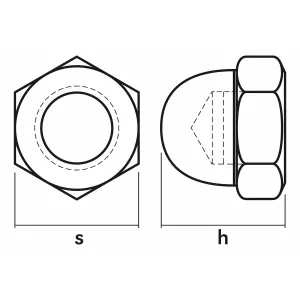 Kupolmutter M8 A2 4St Din1587