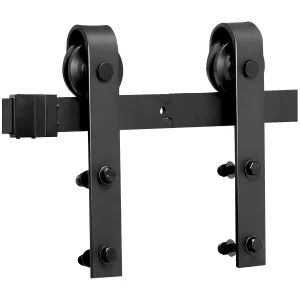 Skjutdörr Beslag Set 2000Mm Stål/Svart