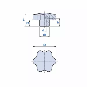 Rattmutter M6 D=30 2St