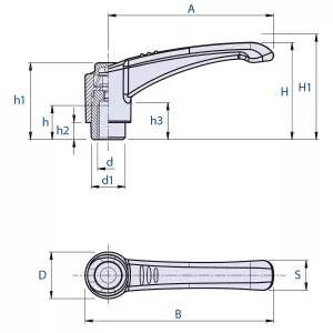 Justerbar Handtag M6X65Mm Plast