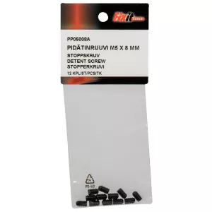 Stoppskruv M5X8 Din916 12St 45H Obelagd