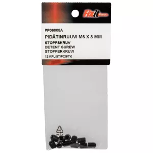 Stoppskruv M6X8 Din916 12St 45H Obelagd