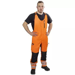 Varsel Hängselbyxa S Russel Fl.Orange/Svart Kl2