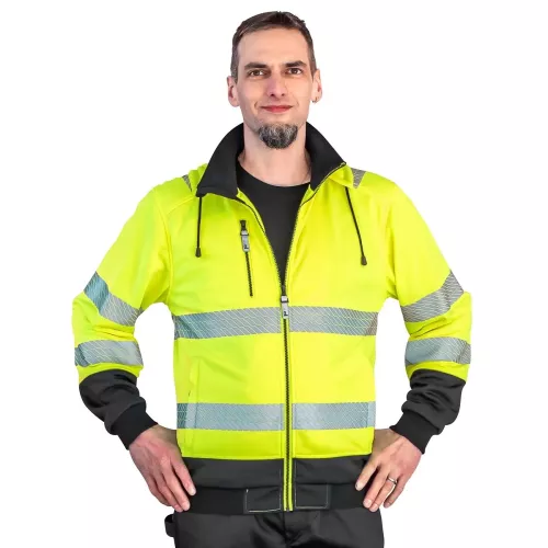 Varsel Hoodie Med Hel Dragkedja 3Xl Anders Fl.Gul