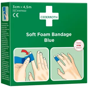 Soft Foam Plåster Blå 3Cm X 4,5M