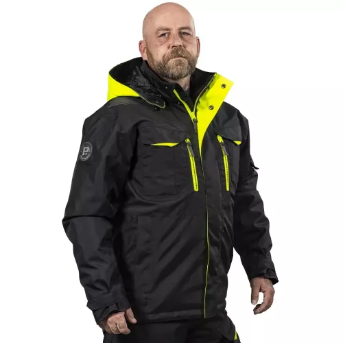 Vinterjacka L Foster Svart/Fl.Gul