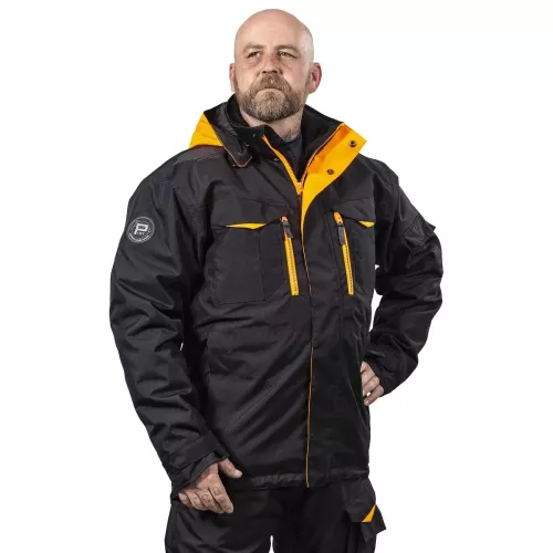 Vinterjacka S Foster Svart/Fl.Orange