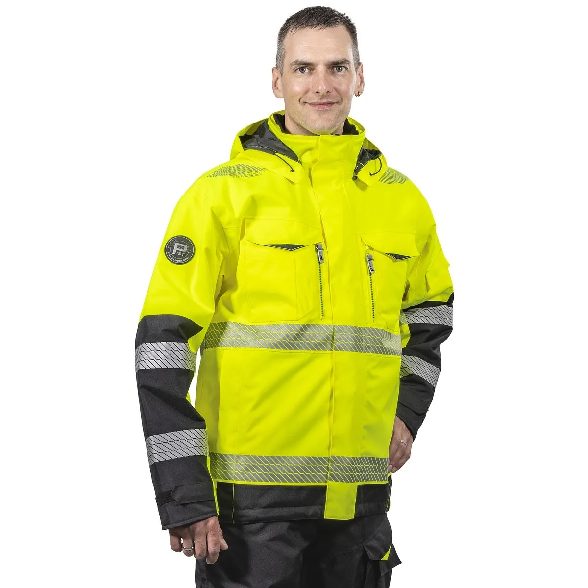 Vinter Varseljacka L Anton Fl.Gul/Svart Kl2