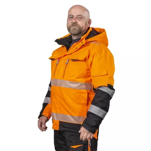 Vinter Varseljacka S Anton Fl.Orange/Svart Kl2