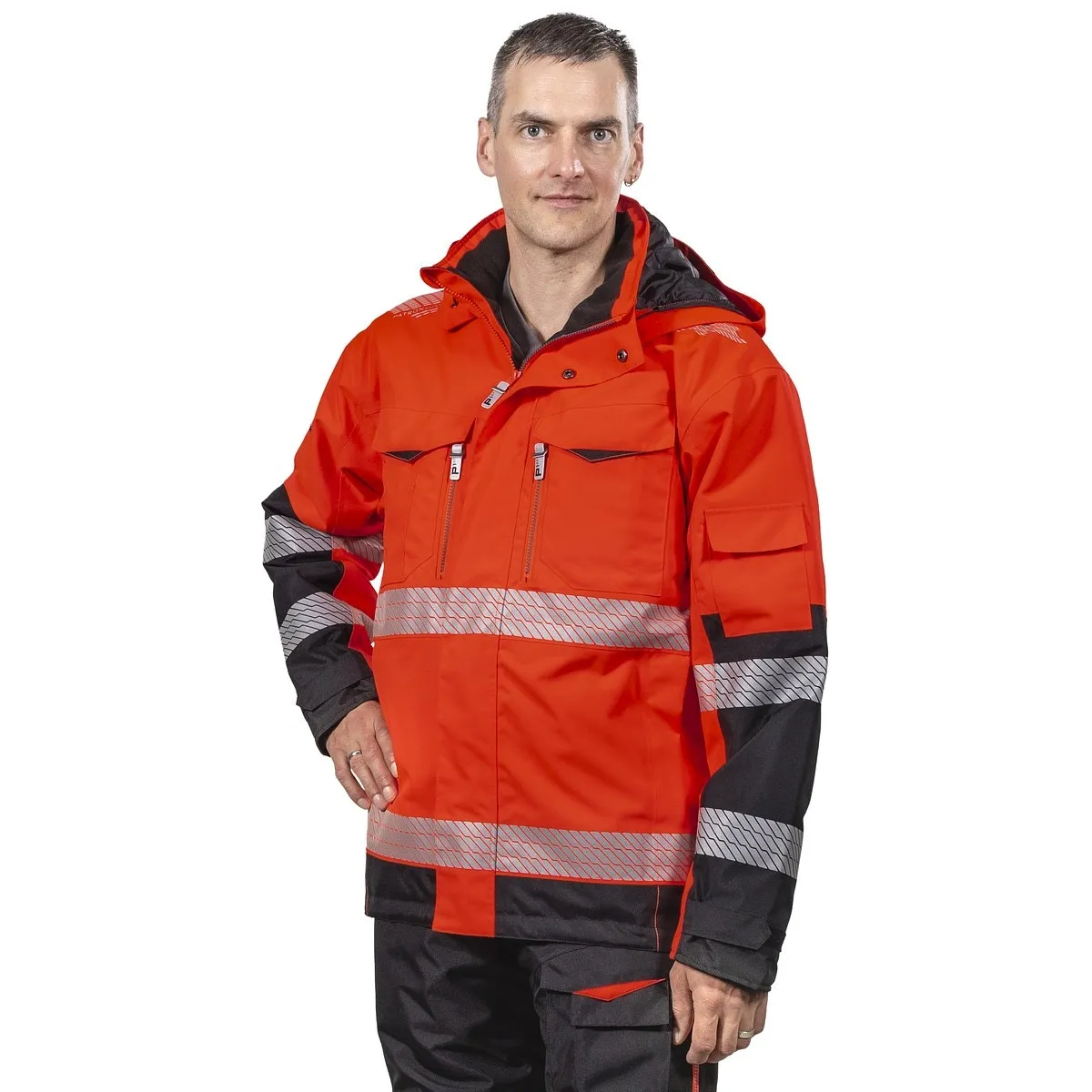 Vinter Varseljacka L Anton Fl.Röd/Svart Kl2