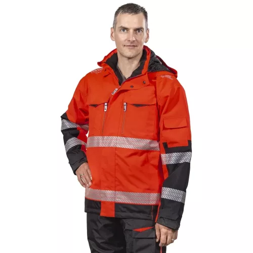 Vinter Varseljacka 2Xs Anton Fl.Röd/Svart Kl2