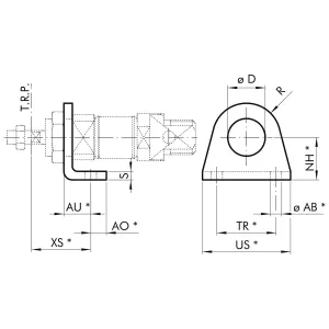 Fotfäste 20/25Mm A Iso6432