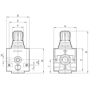 Pneumatisk Regulator 1/4 R04 0-4Bar New Deal