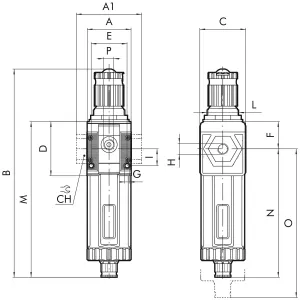 Filterregulator 1/8 Sy1 Fr02 20Mic 0-12Bar Syntesi