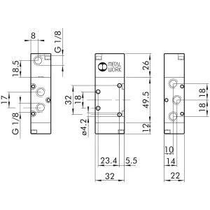 Pneumatik Ventil 5/2 1/8 Pnv25Pns00