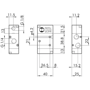 Pneumatik Ventil 3/2 1/4 Pnv33Pnsnc