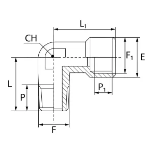Vinkelkoppling 1/2-1/2 Inv-Utv Mässing A10