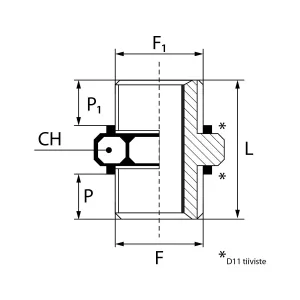 Adapter 1/2-1/2 Utv-Utv Mässing A1