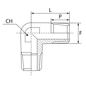 Vinkelkoppling 1/4 90 Utv Mässing A15