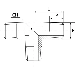 T-Koppling 3/8 Utv Mässing A16