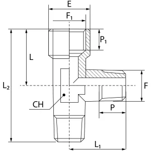 T-Koppling 3/8 Utv-Inv-Utv Mässing M18