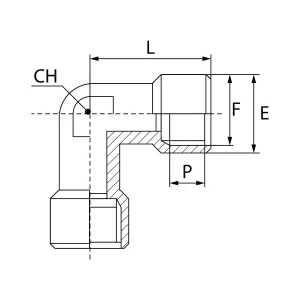 Vinkelkoppling 1/8 90 Inv Mässing A9