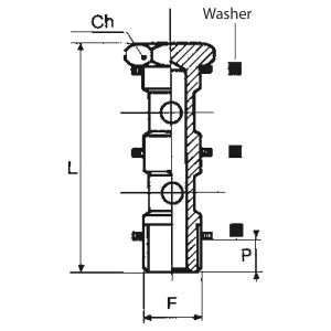 Banjobult Dubbel 1/8 Mässing Med Packning D8