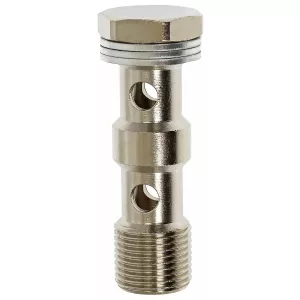 Banjobult Dubbel 1/8 Mässing Med Packning D8