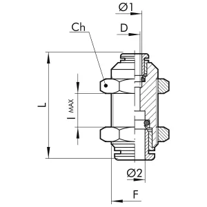 Instickskoppling 5Mm Skottgenomföring R10