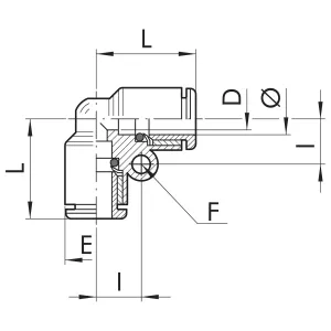 Instickskoppling 4Mm 90 Vinkel Teknopolymer R21Ip