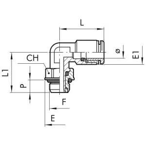 Instickskoppling 5Mm-1/8 Vinkelkoppling Utv R31