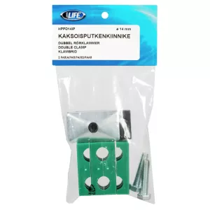 Rörklammer 14Mm Dubbel Klammer Packad 2 Par