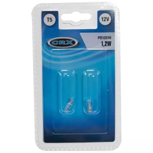 Glödlampa T5 1,2W 12V Glas 2St