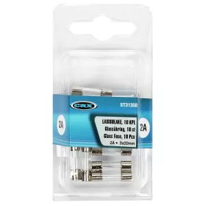 Säkring Glas 2A 5,0X20 10St F2A