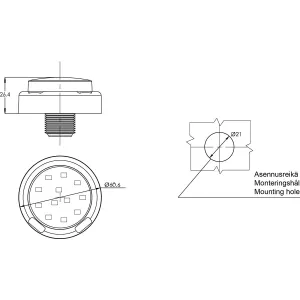 Baklykta Led Pos Broms 60Mm Bakmontering