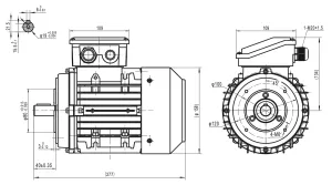 Elmotor 400V/230V 0,75Kw 2800Rpm B14