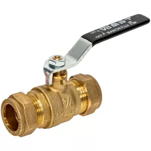 Kulventil 22-22 Klämringskopplings Mässing