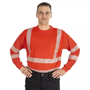 Långärmad Varselskjorta Xs Titan Fl.Röd Kl2