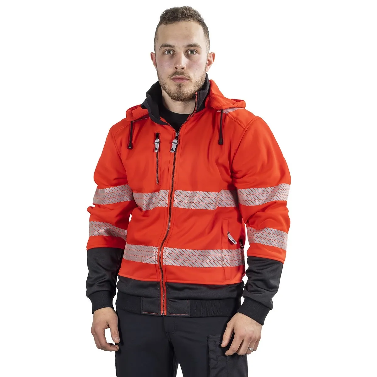 Varsel Hoodie Med Hel Dragkedja 3Xl Anders Fl.Röd