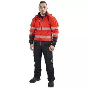 Varsel Hoodie Med Hel Dragkedja 4Xl Anders Fl.Röd