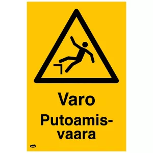 Skylt Putoamisvaara 350X500, Plast