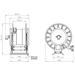 Slangupprullare diesel 10bar 19x27mm 20m