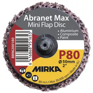 Abranet Max Mini Lamellskiva P80 50Mm Med Snabbfäs