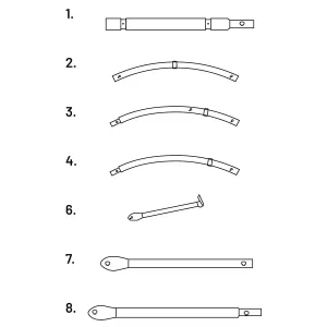 Rörstomme 10 Delar (Xk6263,Xk6264, 1-4, 6-8)